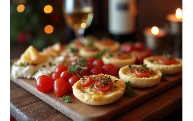 A small, elegant private party setting with delicious appetizers and drinks